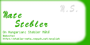 mate stebler business card